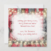 Feestelijke Paard en Rode Rustieke Schuur Kerstmis Feestdagenkaart (Achterkant)