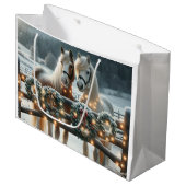 Feestelijke paarden en kerstverlichting groot cadeauzakje (Voorkant Gekanteld)