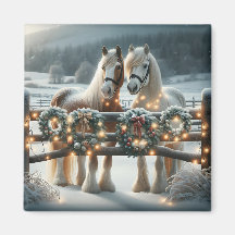 Feestelijke paarden en kerstverlichting