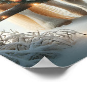 Feestelijke paarden en kerstverlichting poster (Hoek)