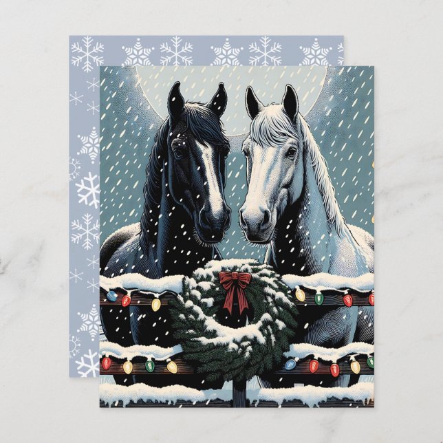 Feestelijke paarden | Kerst scrapboek  (Voorkant / Achterkant)