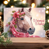 Feestelijke paarden warmste wensen feestdagen kaart