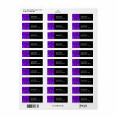 Feestelijke Paarse Folie Etiket (Full Sheet)