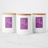 Feestelijke Paarse & Gouden Kerst Feestdagen Voedselcontainer Etiket (Flessen)