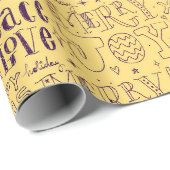 Feestelijke Paarse kersttypografie Cadeaupapier (Rol Hoek)