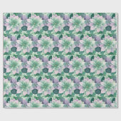 Feestelijke Paarse poinsettia Cadeaupapier (Vlak)