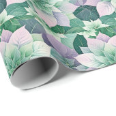 Feestelijke Paarse poinsettia Cadeaupapier (Rol Hoek)