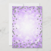 Feestelijke Paarse zilveren elegante winterbruilof Kaart (Achterkant)