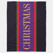 Feestelijke Paarse Zwart Rood Groene KERSTSTREPEN Fleece Deken (Voorkant)