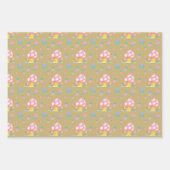 Feestelijke Paddenstoel rood groen goudbruin Kerst Inpakpapier Vel (Voorkant 3)