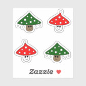 Feestelijke paddenstoelen Vinyl Stickers (Vel)