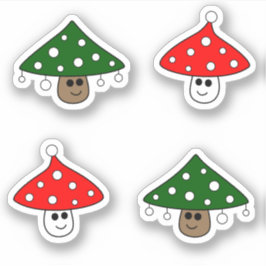 Feestelijke paddenstoelen Vinyl Stickers