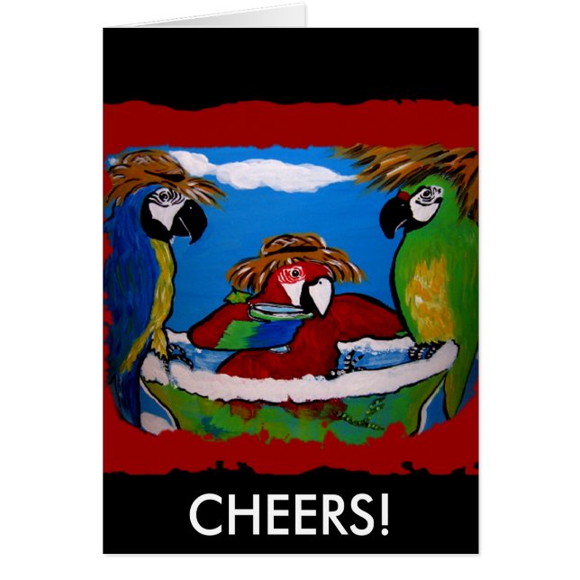 Feestelijke Papegaai Cheers (Voorkant)