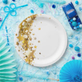 Feestelijke papieren borden gouden sterren papieren bordje (Feest)