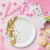 Feestelijke papieren borden gouden sterren papieren bordje (Feest)