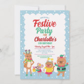 Feestelijke partij Nodig Snowman Kerstboom uit Kaart (Voorkant)