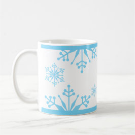 Feestelijke Pastel Blue Snowflake Mok