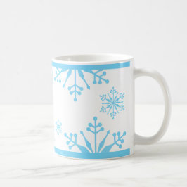 Feestelijke Pastel Blue Snowflake Mok
