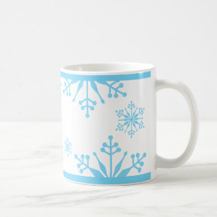 Feestelijke Pastel Blue Snowflake Mok