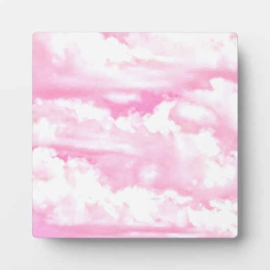 Feestelijke Pastel Roze Gelukkige Wolken Fotoplaat (Voorkant)