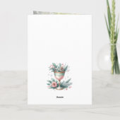 Feestelijke pastelmunt & roze kerstkelk kaart (Achterkant)