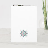 Feestelijke pastelmunt & roze kerstsneeuwvlok kaart (Achterkant)