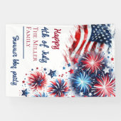 Feestelijke Patriottische BBQ-viering ontwerp Spandoek (Horizontaal)