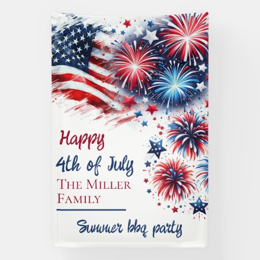 Feestelijke Patriottische BBQ-viering ontwerp Spandoek (Verticaal)