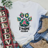 Feestelijke Paw Print Vakantie T-shirt