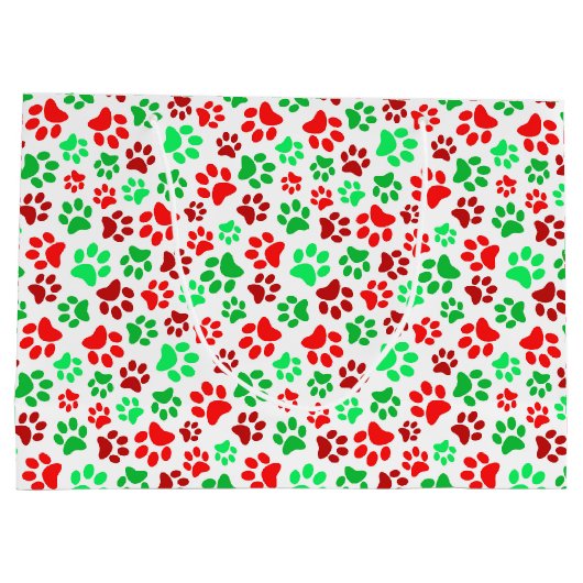 Feestelijke Paw Prints Huisdier Liefhebbers Rood G Groot Cadeauzakje (Achterkant)