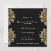 Feestelijke Peacock Vakantie Cocktail Kerstfeest Kaart (Voorkant)