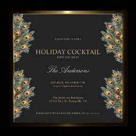 Feestelijke Peacock Vakantie Cocktail Kerstfeest Kaart