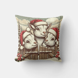 Feestelijke Peeking Goats Kussen