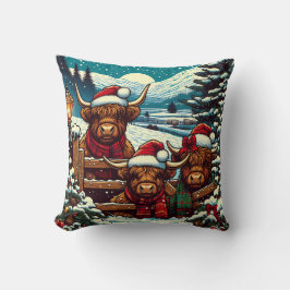 Feestelijke Peeking Highland koeien Kussen