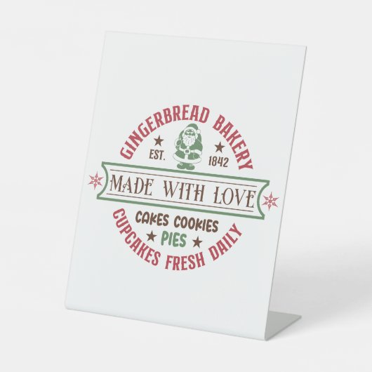 feestelijke peperkoek bakkerij Kerstmis Reclamebord Met Voetstuk (Voorkant)