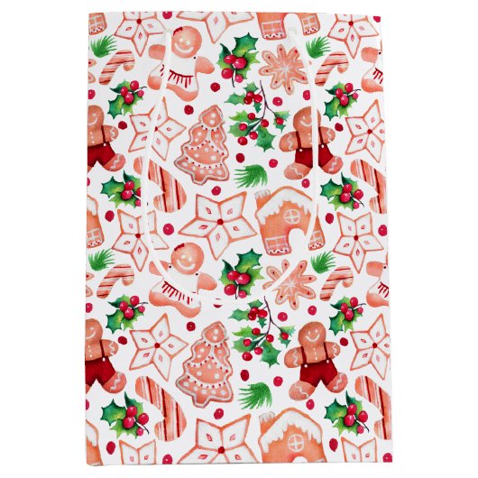 Feestelijke peperkoek Cookie Kerstmis Minimaal Medium Cadeauzakje (Voorkant)