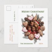 Feestelijke peperkoek foto gepersonaliseerde kerst feestdagenkaart (Voorkant / Achterkant)
