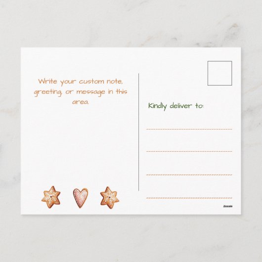 Feestelijke peperkoek foto gepersonaliseerde kerst feestdagenkaart (Achterkant)