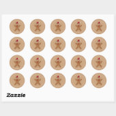 Feestelijke Peperkoek Kerst Krentenkoek Ronde Sticker (Vel)