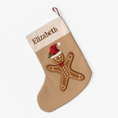 Feestelijke peperkoek kerstkoek & aangepaste naam kleine kerstsok (Achterkant (Hangend))