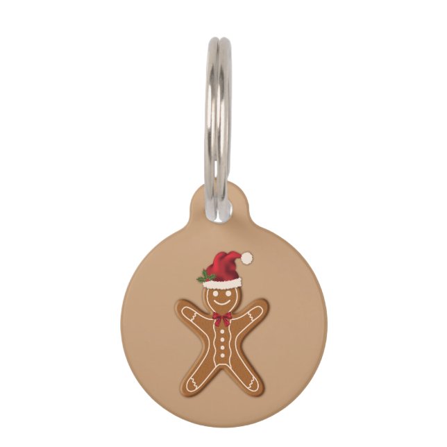 Feestelijke Peperkoek Kerstkoek Huisdierpenning (Voorkant)