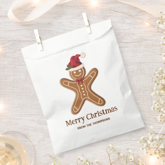 Feestelijke peperkoek kerstkoek met tekst bedankzakje (Geknipt)