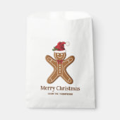 Feestelijke peperkoek kerstkoek met tekst bedankzakje (Voorkant)