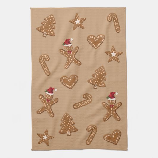 Feestelijke peperkoek Kerstmis cookie vormen  Theedoek (Verticaal)
