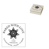 Feestelijke peperkoek Star GEBAKKEN MET LIEFDE Cus Rubberstempel (Gestempeld)