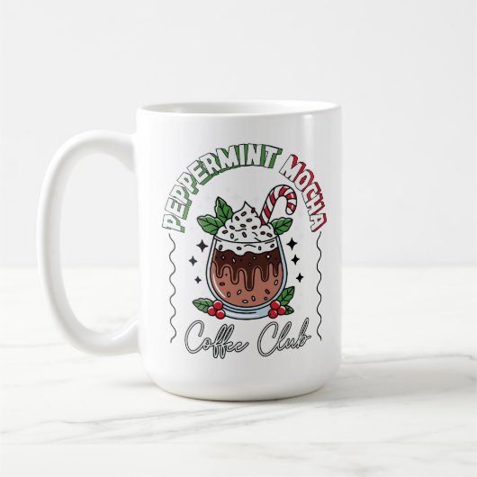 Feestelijke Pepermunt Mocha Koffie Cup Design Koffiemok (Links)