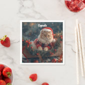 Feestelijke Perzische Kat Kerst Servet (Insitu)