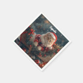 Feestelijke Perzische Kattenkerst Servet (Hoek)