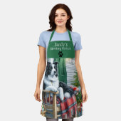 Feestelijke Pet Grooming Kerstmis gepersonaliseerd Schort (Gedragen)