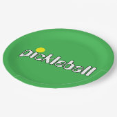 Feestelijke PICKLEBALL tekst Heldergroene achtergr Papieren Bordje (Gekanteld)